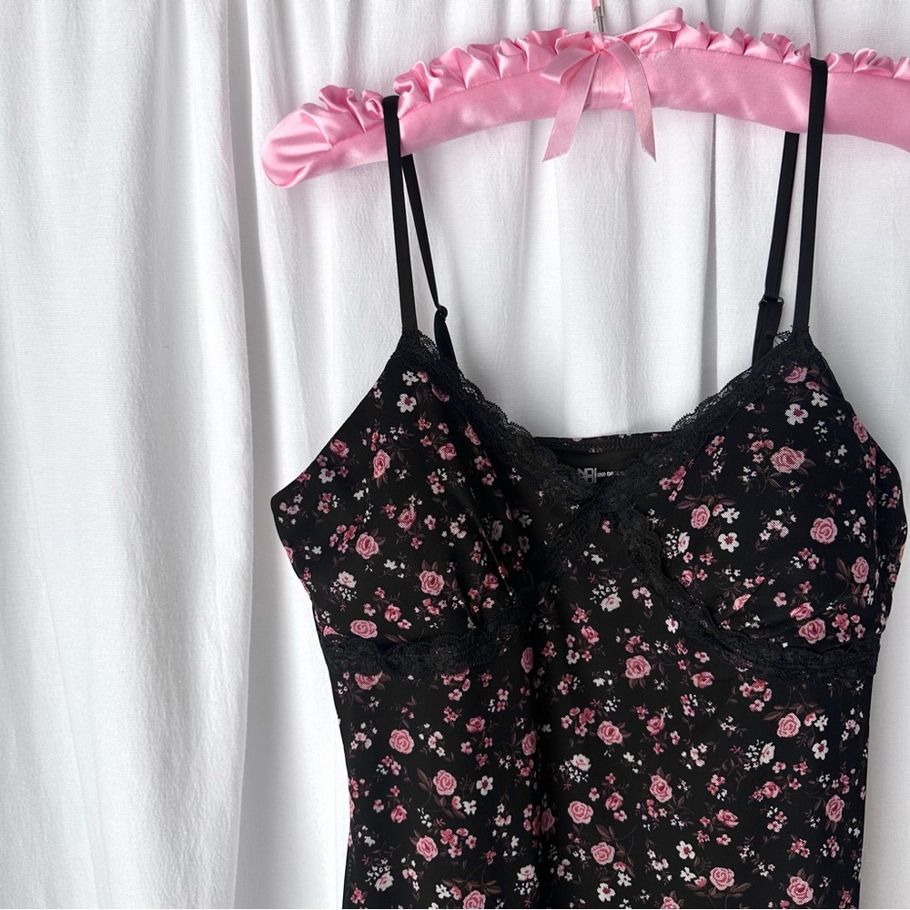 Adorable Floral Lace Slip Dress